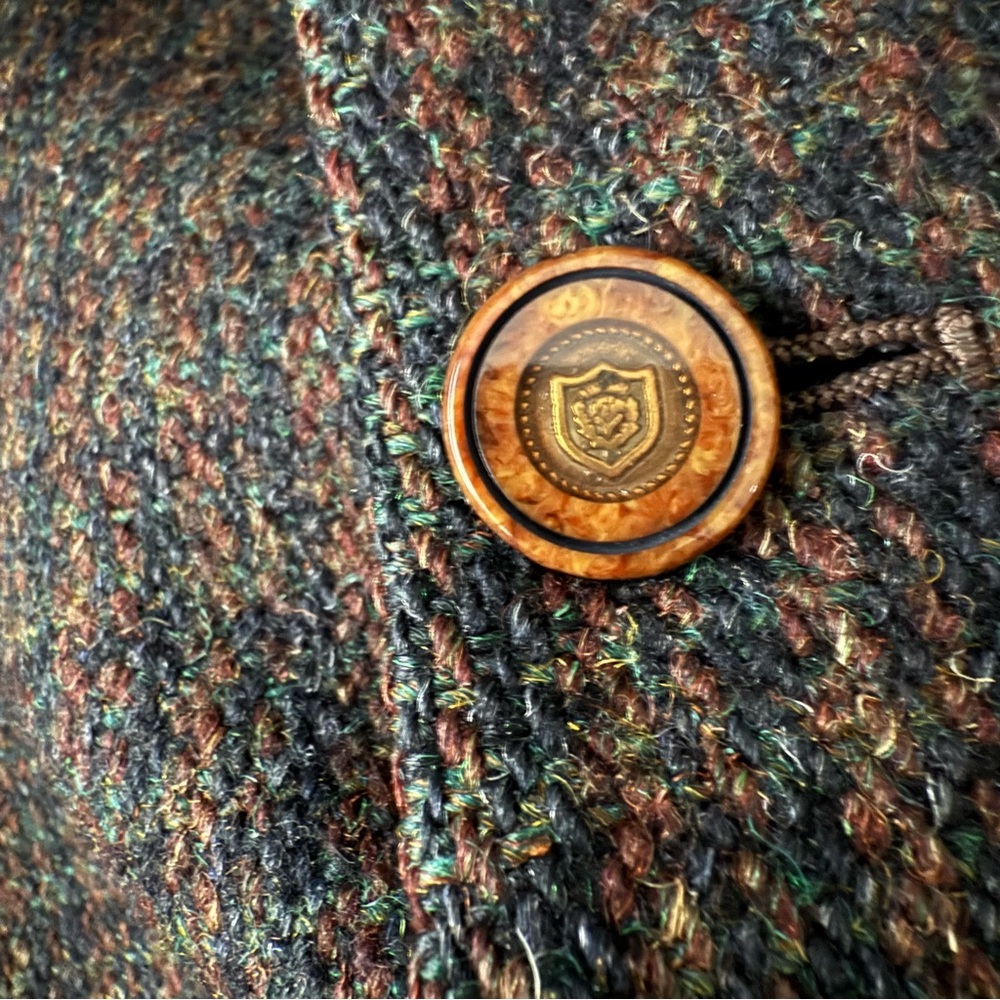 Vintage 1960s Burton Tailored Harris Tweed Blazer Jacket Pure Scottish Wool XL - Picture 4 of 16